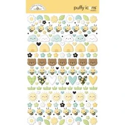 Doodlebug Bee Happy Puffy Icons Stickers 8834
