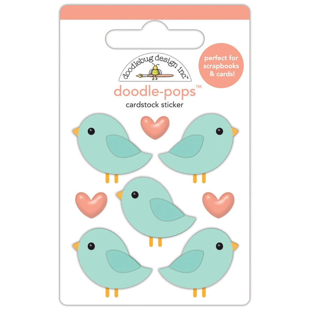 Doodlebug Birds Of A Feather Doodle-Pops 3D Stickers 8621 3 Doodlebug Birds Of A Feather Doodle-Pops 3D Stickers 8621