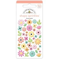 Doodlebug Flower Garden Enamel Stickers Shape Sprinkles 8773