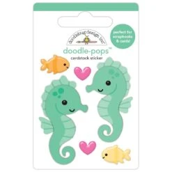 Doodlebug Sam And Sally Seahorse Doodle-Pops 3D Stickers 8901