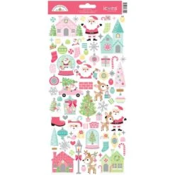 Doodlebug Tinsel Time Icons Stickers 8752