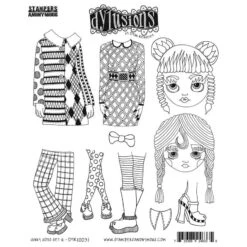 Dyan Reaveley Dylusions Dinky Dolls Set 4 Cling Stamps Dyr10031