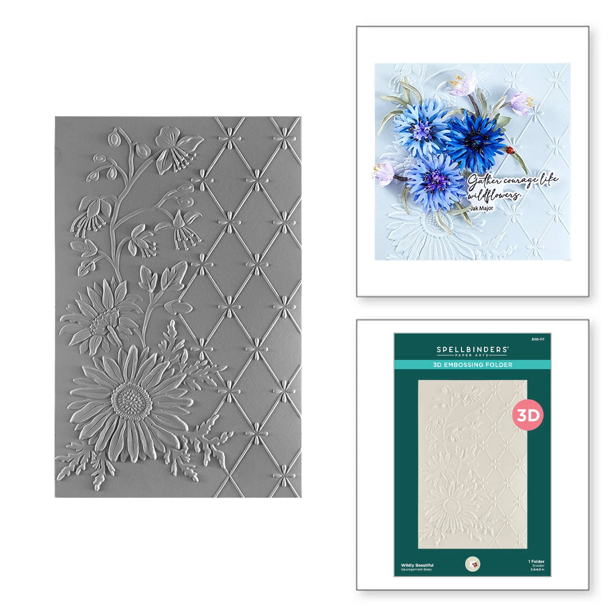 Spellbinders Wildly Beautiful 3D Embossing Folder E3d-117 3 Spellbinders Wildly Beautiful 3D Embossing Folder E3d-117