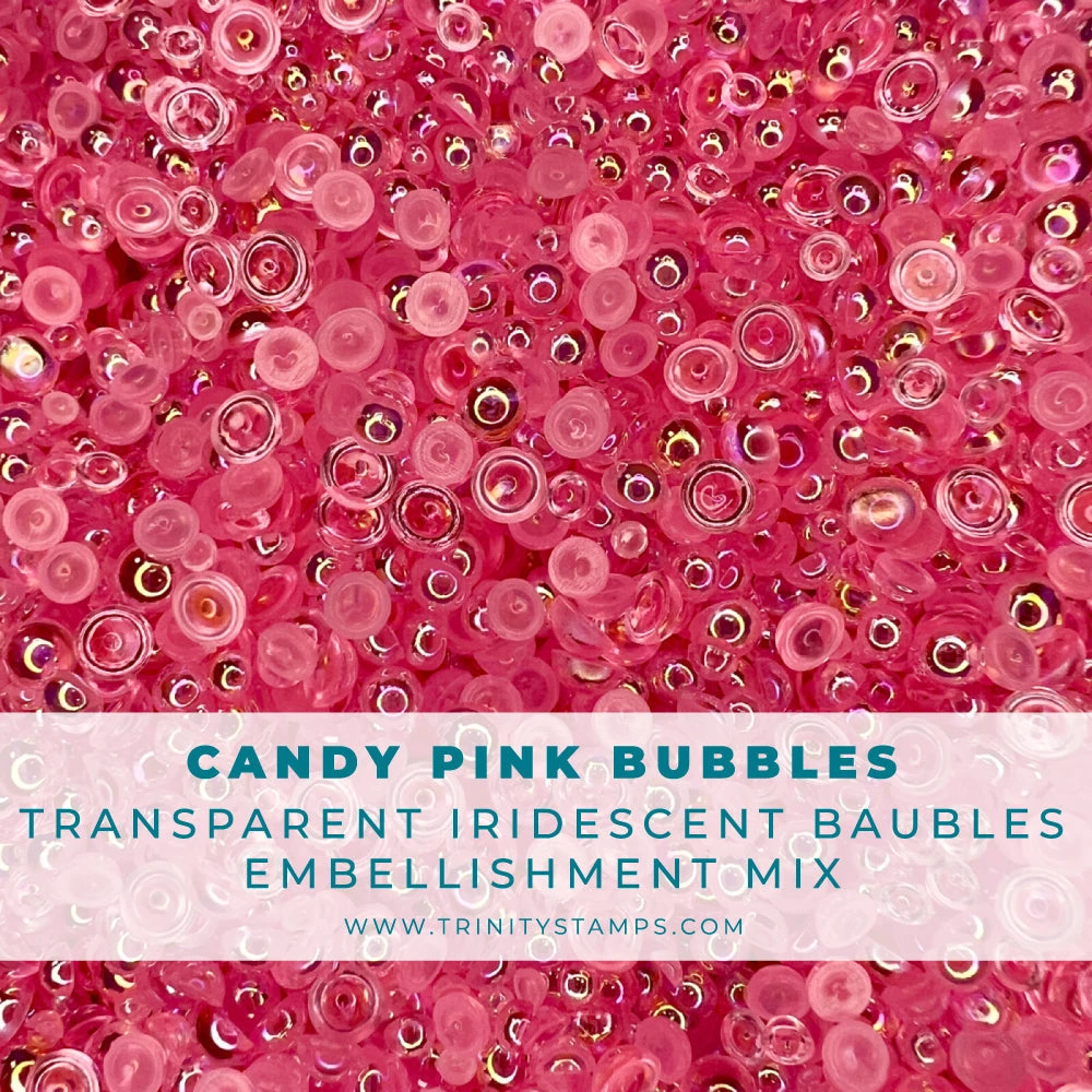 Trinity Stamps Candy Pink Bubbles Embellishment Mix Emb-0062* 3 Trinity Stamps Candy Pink Bubbles Embellishment Mix Emb-0062*
