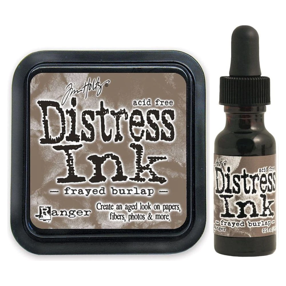 Tim Holtz Distress Frayed Burlap Ink Pad And Reinker Bundle Ranger 3 Tim Holtz Distress Frayed Burlap Ink Pad And Reinker Bundle Ranger