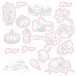 Honey Bee Gallery Wall Fall Cling Stamps And Dies Bundle -Simon Says Stamp HBDS 666 Gallery Wall sample