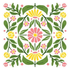 Honey Bee Folk Art Daisy Stencil Set Of 4 Hbsl-121* -Simon Says Stamp HBSL121 master alt0