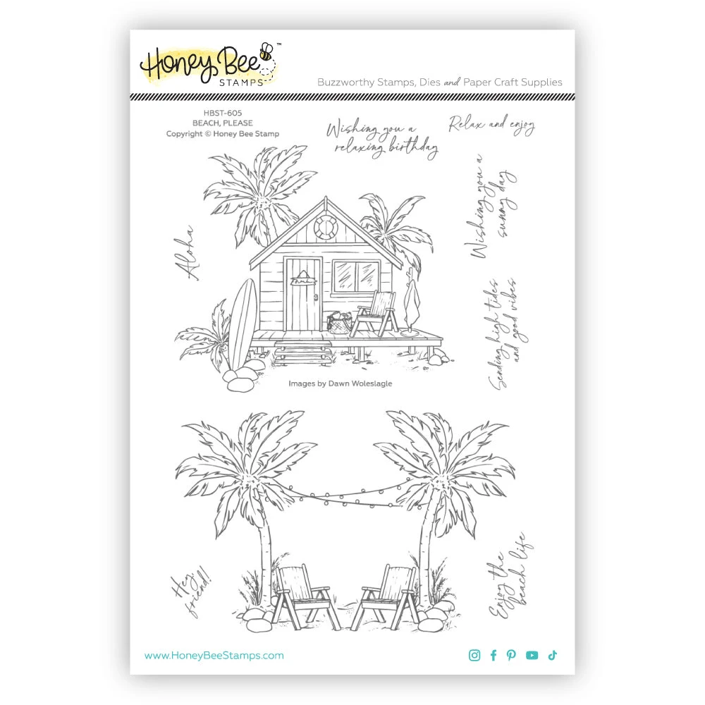 Honey Bee Beach Please Stamp And Die Bundle 4 Honey Bee Beach Please Stamp And Die Bundle - Image 2