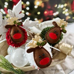 Pretty Pink Posh Cherry Red Pearls 10 Pretty Pink Posh Cherry Red Pearls -Simon Says Stamp HandmadeHoliday PomPomFeltReindeerOrnaments 1