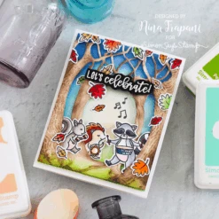 Simon Says Stamp Embossing Folder And Cutting Dies Arched Forest Sfd352 -Simon Says Stamp Hero Arts STAMPtember 2023 Nina Marie Trapani 2