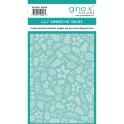 Gina K Designs HOLIDAY FLORAL 5x7 Inch Embossing Folder Efhf