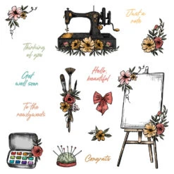 Honey Bee Floral Easel Cling Stamps Hbst-654