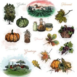 Honey Bee Gallery Wall Fall Cling Stamps Hbst-666