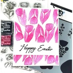 Inkon3 Happy Deco Floral Clear Stamps -Simon Says Stamp Inkon3 Happy Deco Floral Clear Stamps happy easter