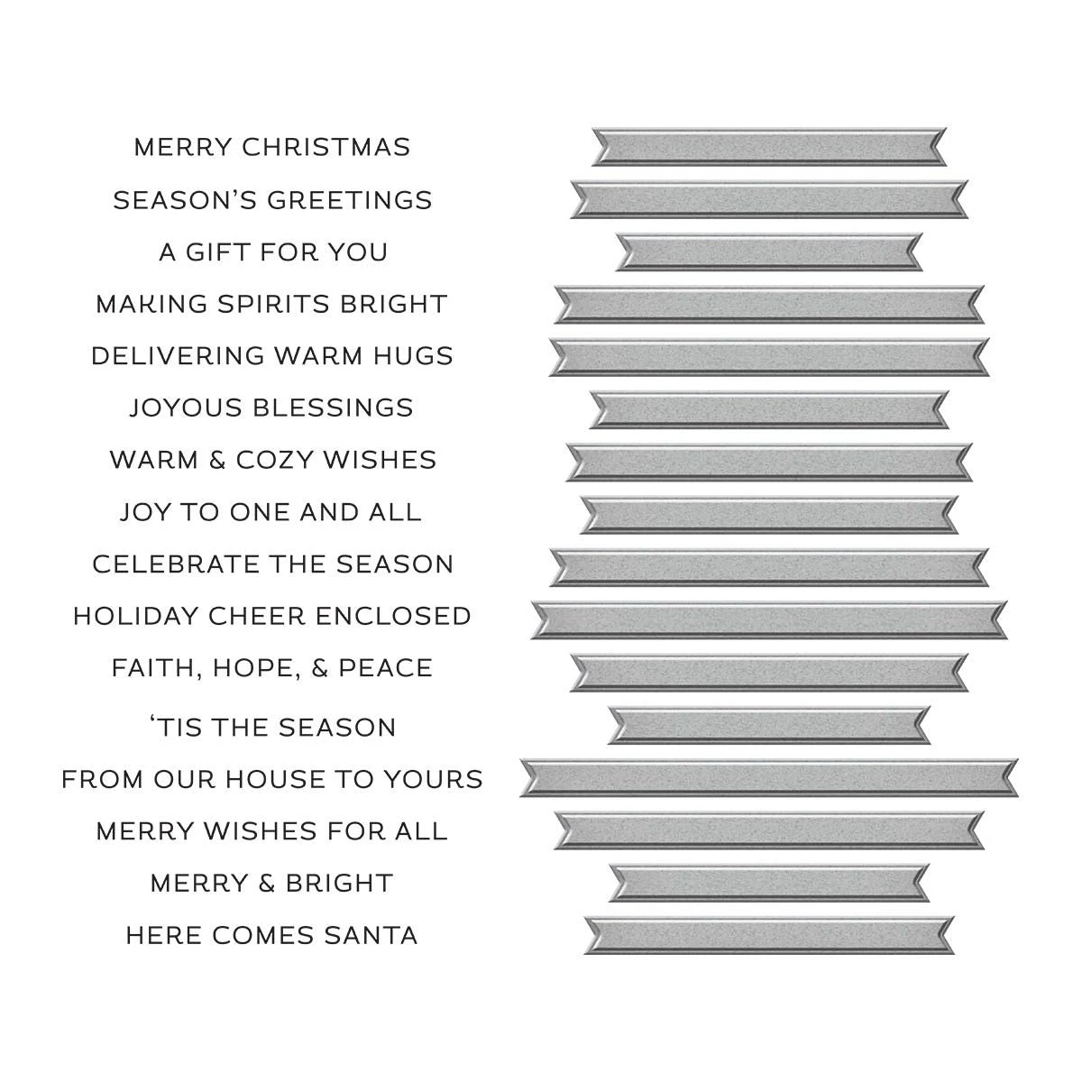 Spellbinders Merry And Bright Sentiment Strips Press Plate And Die Set Bp-049 3 Spellbinders Merry And Bright Sentiment Strips Press Plate And Die Set Bp-049