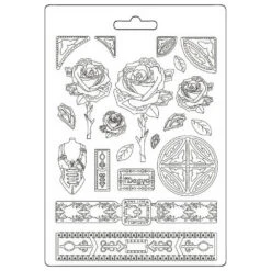 Stamperia Sir Vagabond In Fantasy World Mechanical Rose And Borders A4 Soft Mold K3pta4575*