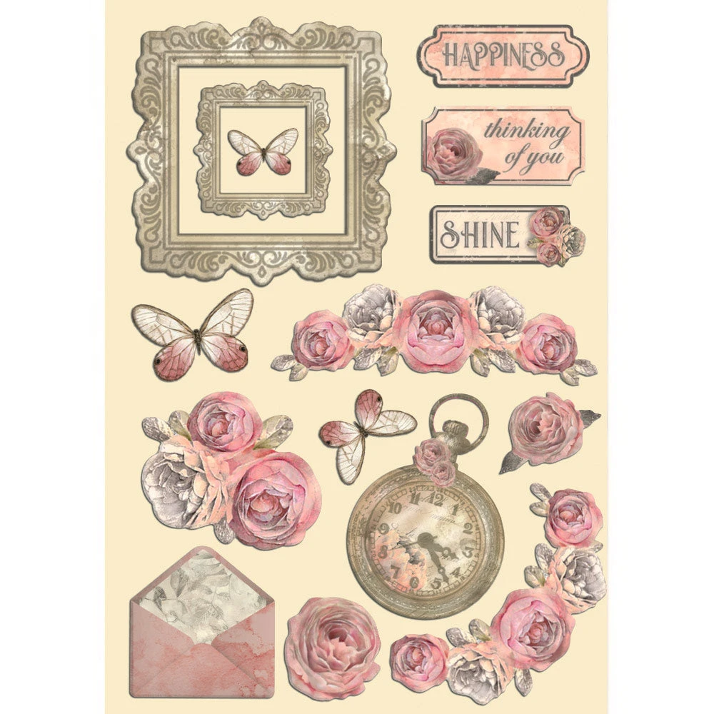 Stamperia Shabby Rose Colored Wooden Shapes A5 Klsp161* 3 Stamperia Shabby Rose Colored Wooden Shapes A5 Klsp161*