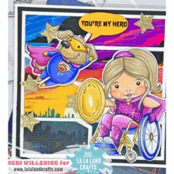 La-La Land Crafts Wheelchair Superhero Marci Cling Stamp 5588* -Simon Says Stamp La La Land Crafts Wheelchair Superhero Marci Cling Stamp 5588 hero