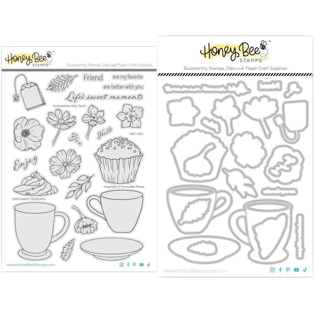 Honey Bee Life's Sweet Moments Clear Stamps And Dies Bundle 3 Honey Bee Life's Sweet Moments Clear Stamps And Dies Bundle