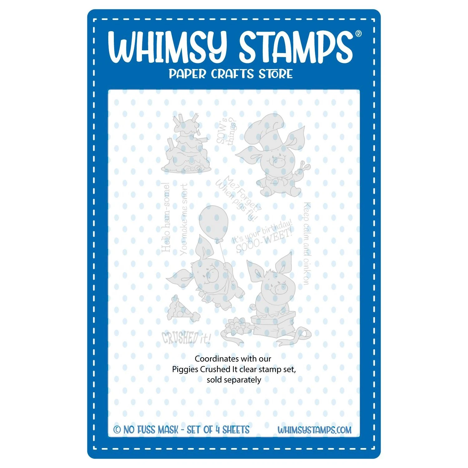 Whimsy Stamps Piggies Crushed It NoFuss Masks Wsnfm32* 3 Whimsy Stamps Piggies Crushed It NoFuss Masks Wsnfm32*