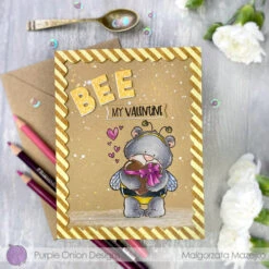Purple Onion Designs Love, Brownie Bear Unmounted Cling Stamp Pod5012 -Simon Says Stamp Malgorzata Mazejko Love Brownie Bear 58540.1705212609