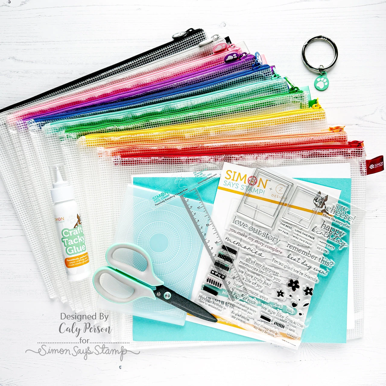 Simon Says Stamp Mesh Zipper Bags Rainbow Set 5 Simon Says Stamp Mesh Zipper Bags Rainbow Set - Image 3