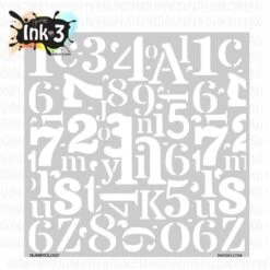 Inkon3 Numerology 6x6 Stencil