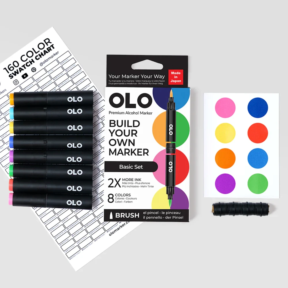 OLO Basic Brush 8 Piece Marker Set 5 OLO Basic Brush 8 Piece Marker Set - Image 3