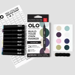OLO Muted Brush 8 Piece Marker Set