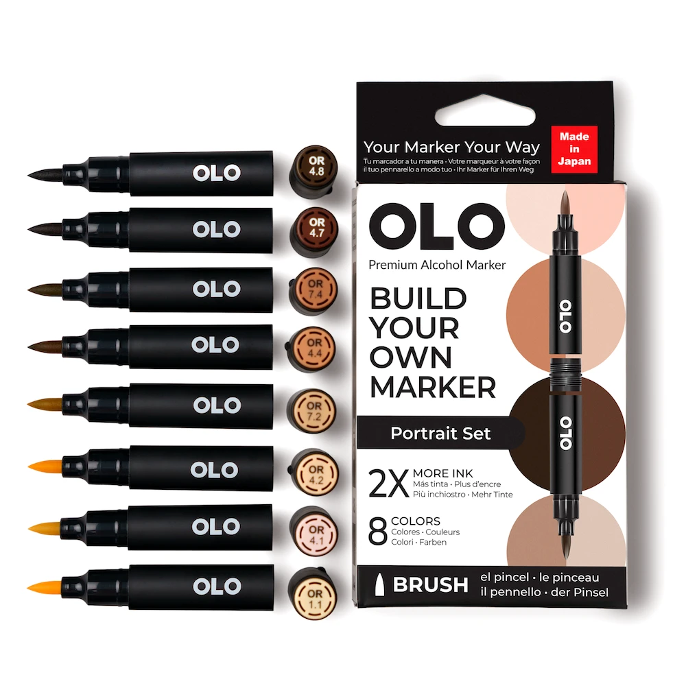 OLO Portrait Brush 8 Piece Marker Set 3 OLO Portrait Brush 8 Piece Marker Set