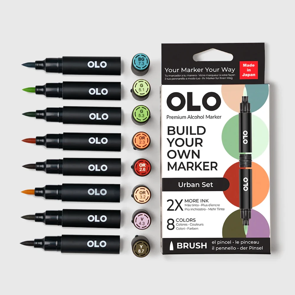 OLO Urban Brush 8 Piece Marker Set 3 OLO Urban Brush 8 Piece Marker Set