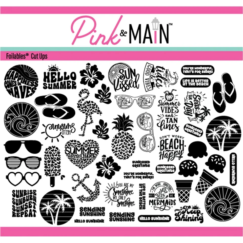 Pink And Main Summer Fun Foilables Cut Ups Ephemera Pmf229* 3 Pink And Main Summer Fun Foilables Cut Ups Ephemera Pmf229*