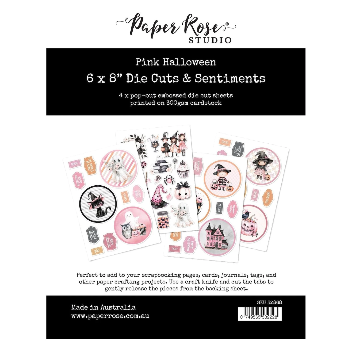 Paper Rose Pink Halloween Die Cuts And Sentiments 32868 3 Paper Rose Pink Halloween Die Cuts And Sentiments 32868