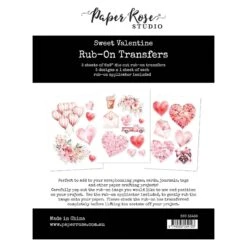 Paper Rose Sweet Valentine 6x8 Rub-on Transfers Pack 33438