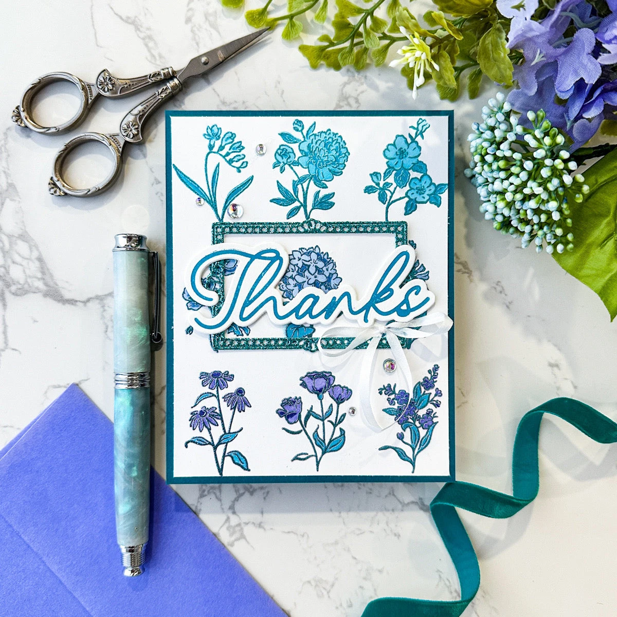 Pinkfresh Studio Beautiful Botanicals Cling Stamp Die Stencils And Press Plate Bundle - Image 2