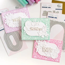 Pinkfresh Studio Dainty Floral Frame Press Plate 256624 9 Pinkfresh Studio Dainty Floral Frame Press Plate 256624 -Simon Says Stamp Pinkfresh Studio Dainty Floral Frame Press Plate 256624 Card Trio