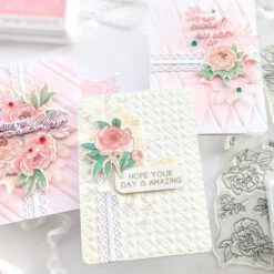 Pinkfresh Studio Emerald City Clear Drops Pf124es -Simon Says Stamp Pinkfresh Studio Emerald City Clear Drops pf124es Floral Notecards