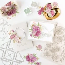 Pinkfresh Studio Peony Perfection Pink Washi Tape 270725 -Simon Says Stamp Pinkfresh Studio Peony Perfection Pink Washi Tape 270725 Elegant Floral Cards