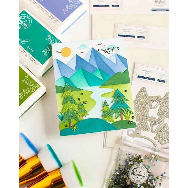 Pinkfresh Studio Trees Stencils 245724 4 Pinkfresh Studio Trees Stencils 245724 - Image 2