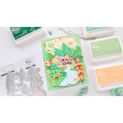 Pinkfresh Studio Trees Stencils 245724 7 Pinkfresh Studio Trees Stencils 245724 -Simon Says Stamp Pinkfresh Studio Trees Stencils 245724 Outdoors Scene Card