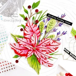 Birch Press Design Oval Leaf Branches Contour Layers Dies 57525* -Simon Says Stamp Poinsettia 2 Caly