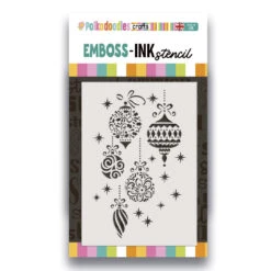 Polkadoodles Beautiful Baubles Emboss-Ink Stencil Pd9049