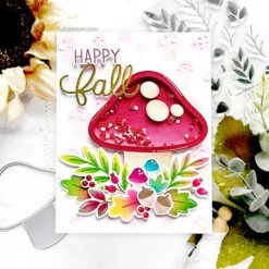 Pretty Pink Posh Fall Mushroom Clay Confetti -Simon Says Stamp Pretty Pink Posh Fall Mushroom Clay Confetti happy fall