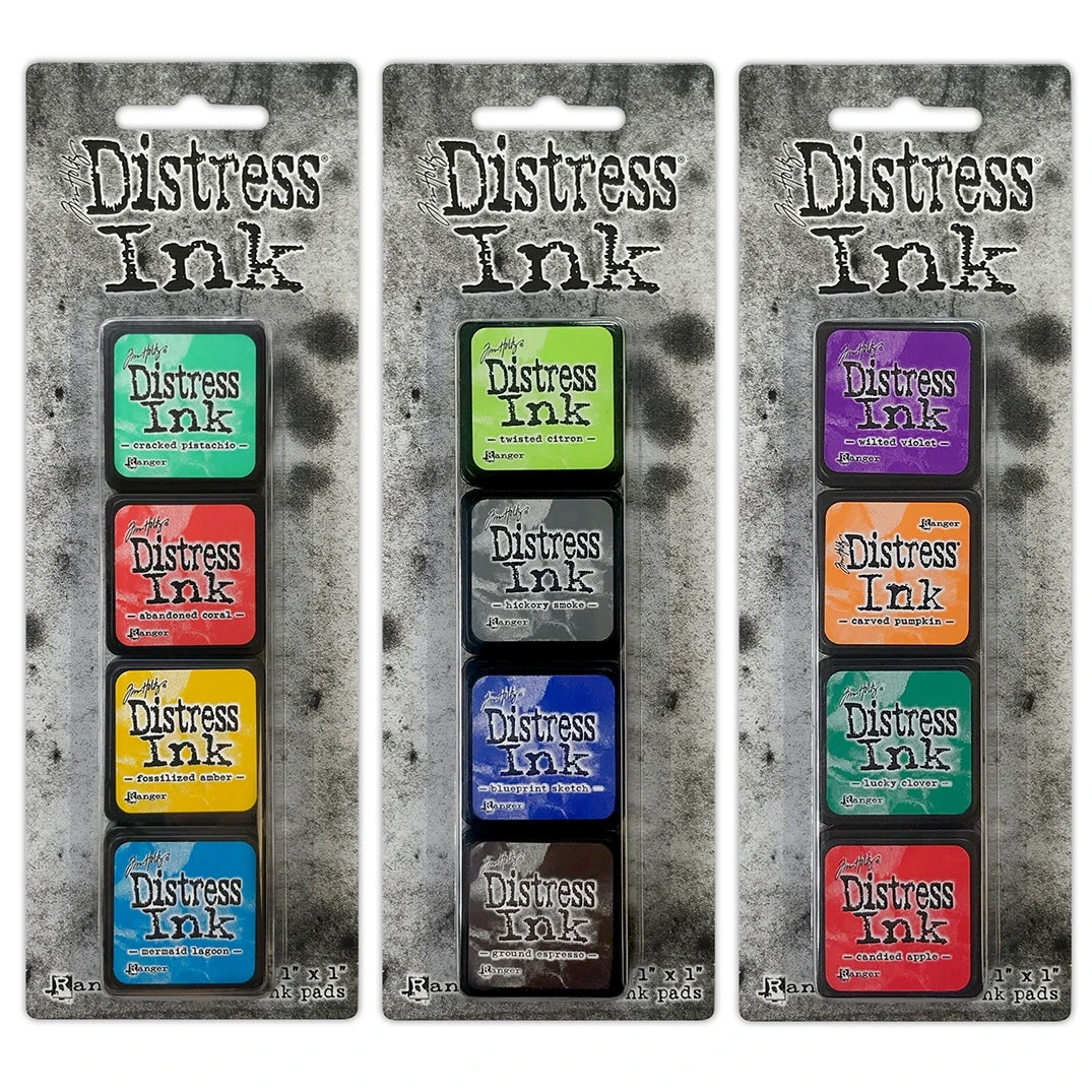 Tim Holtz Mini Distress Ink Pads Sets 13, 14, And 15 Ranger 3 Tim Holtz Mini Distress Ink Pads Sets 13, 14, And 15 Ranger
