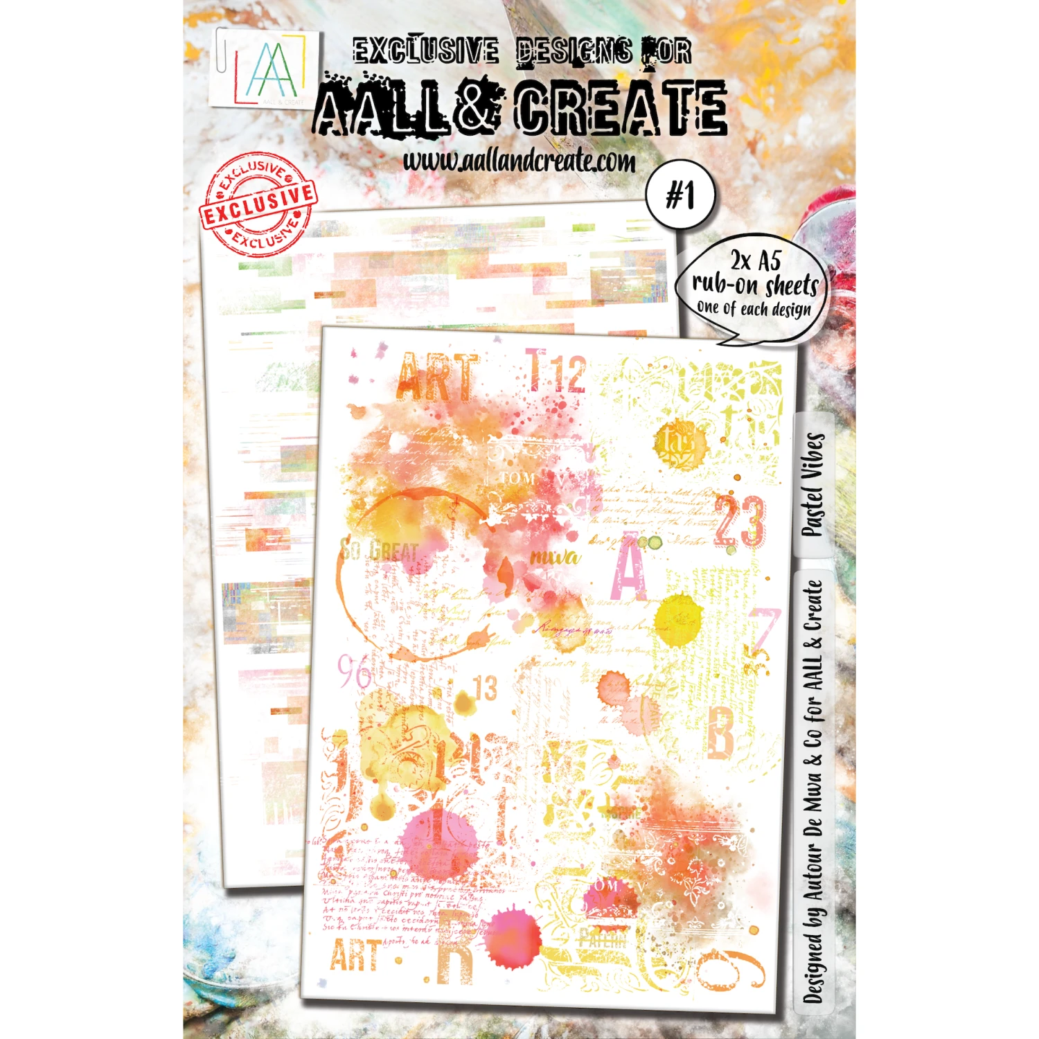 AALL & Create Pastel Vibes A5 Rub-Ons Ro001* 3 AALL & Create Pastel Vibes A5 Rub-Ons Ro001*