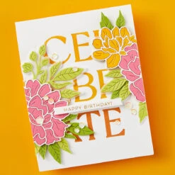 Spellbinders Peony Celebration Press Plate S4-1333* -Simon Says Stamp S4 1333 Let s Celebrate Yana Smakula Project 3
