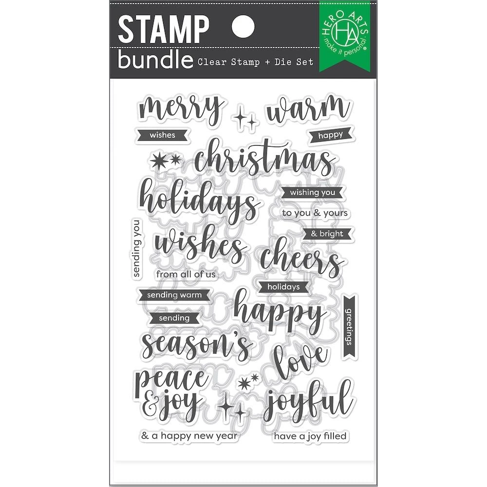 Hero Arts Joyful Christmas Messages Clear Stamp And Die Set Sb411 3 Hero Arts Joyful Christmas Messages Clear Stamp And Die Set Sb411