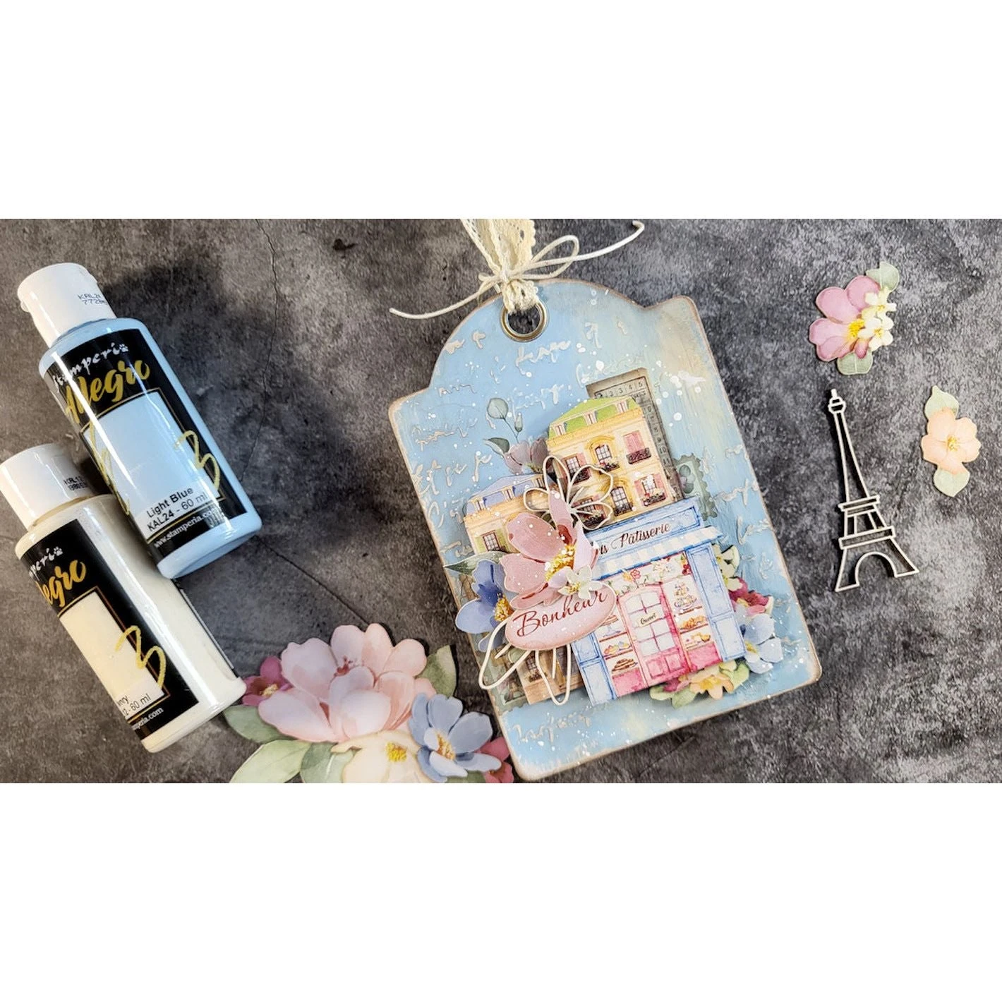 Stamperia Create Happiness Oh La La Tour Eiffel Decorative Chips Scb165* 5 Stamperia Create Happiness Oh La La Tour Eiffel Decorative Chips Scb165* - Image 3