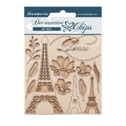 Stamperia Create Happiness Oh La La Tour Eiffel Decorative Chips Scb165*