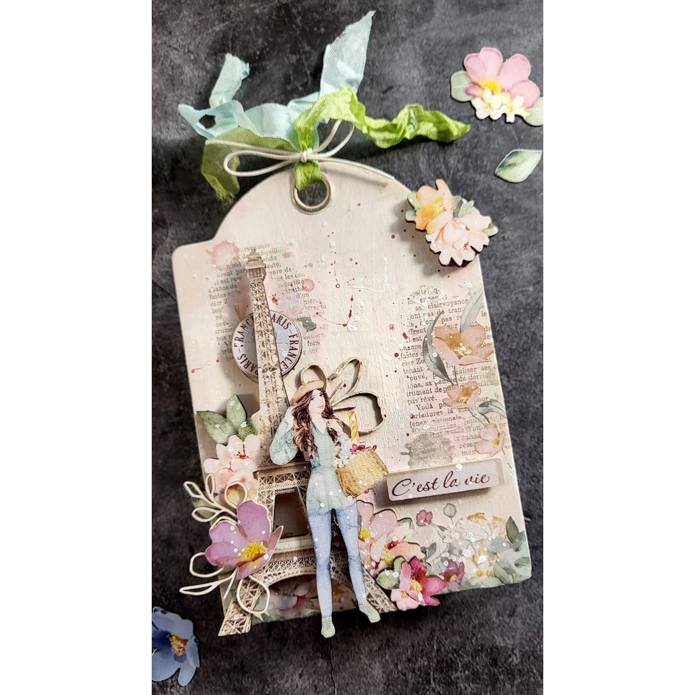 Stamperia Create Happiness Oh La La Tour Eiffel Decorative Chips Scb165* 4 Stamperia Create Happiness Oh La La Tour Eiffel Decorative Chips Scb165* - Image 2